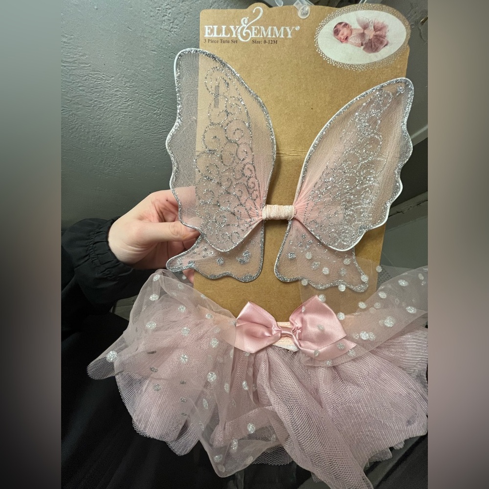 Pink Fairy Wings and Tutu Set